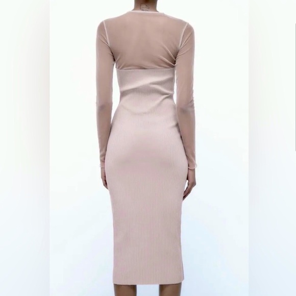 New Zara tulle rib knit dress - Picture 4 of 13